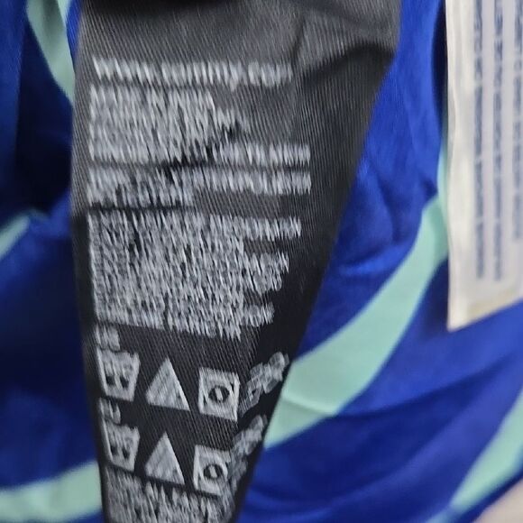 Tommy Hilfiger Royal Blue Striped Sleeveless Blouse Button Down Satin Sheen Top - Picture 6 of 9